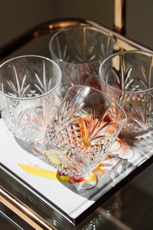 Vintage Old Fashioned Crystal Glasses