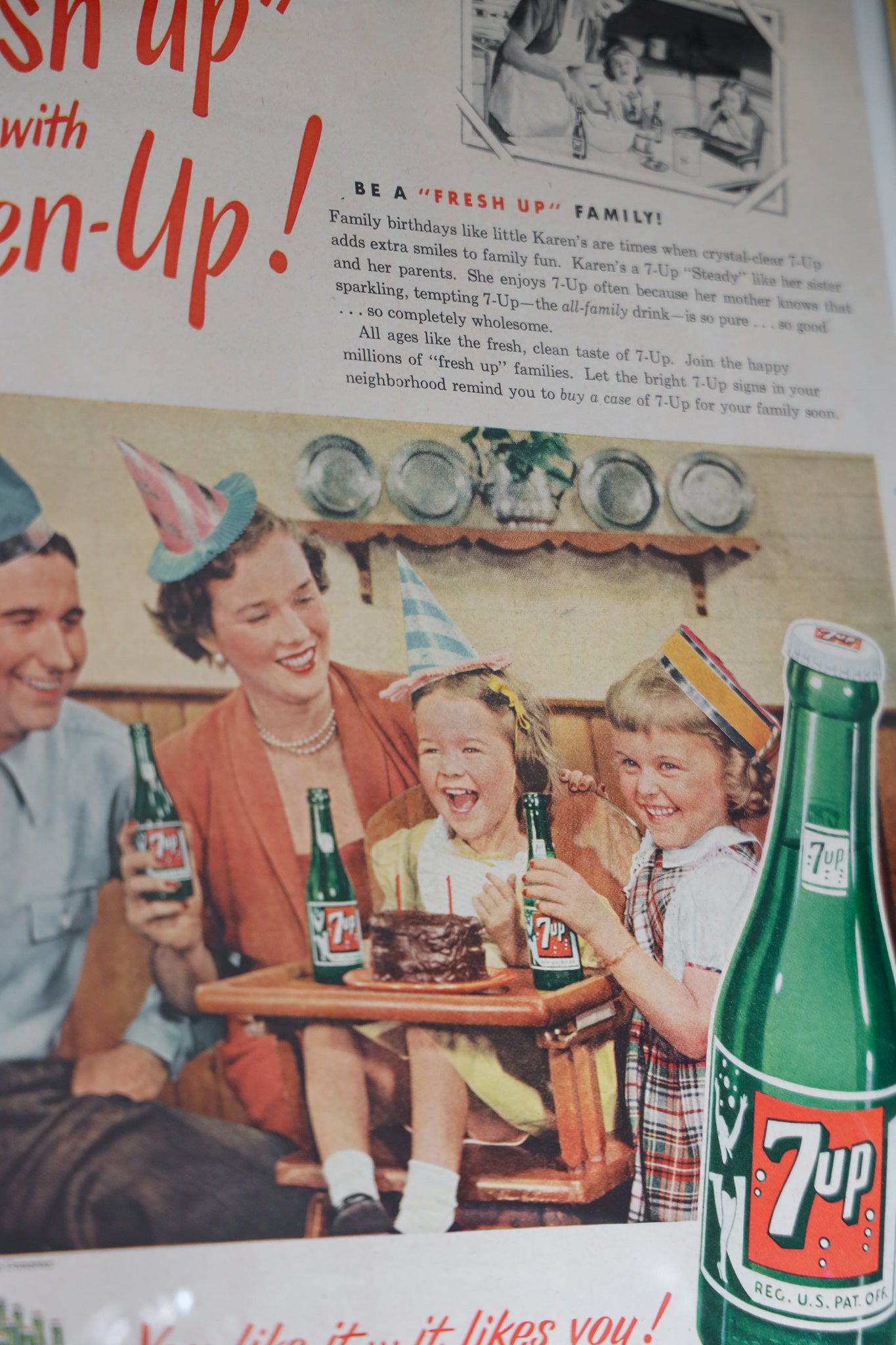 Vintage 1950 TIME Magazine 7UP Ad
