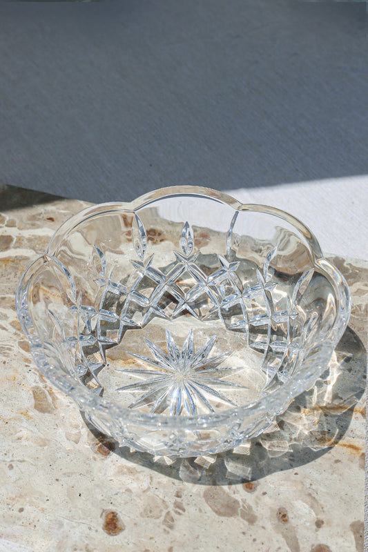 Cut Glass Scalloped Bowl