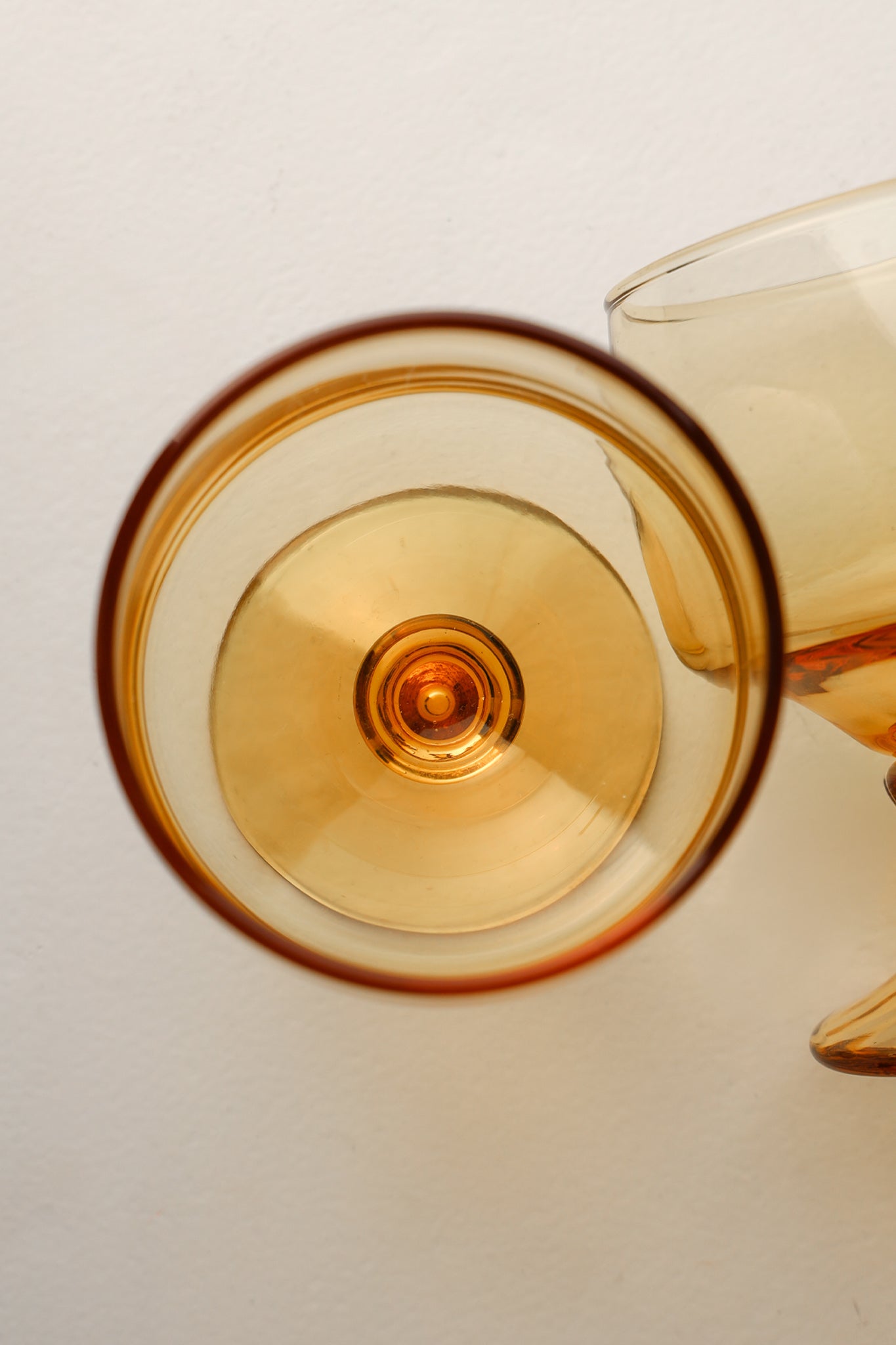 Amber Glass Goblet - Set of 2
