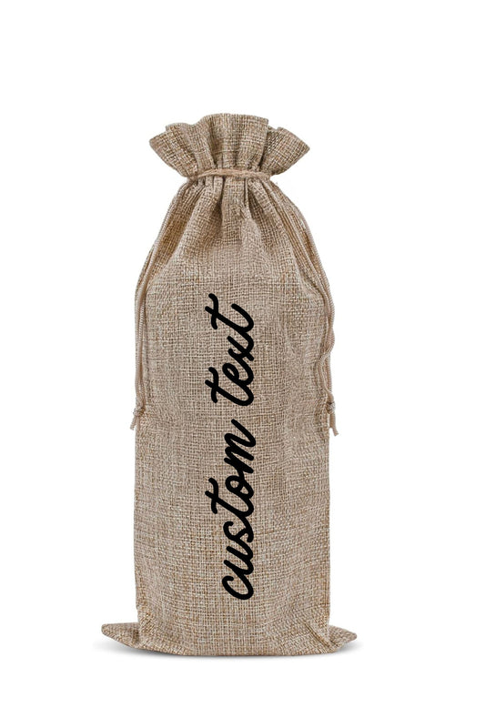 Custom Text Canvas Wine Bag
