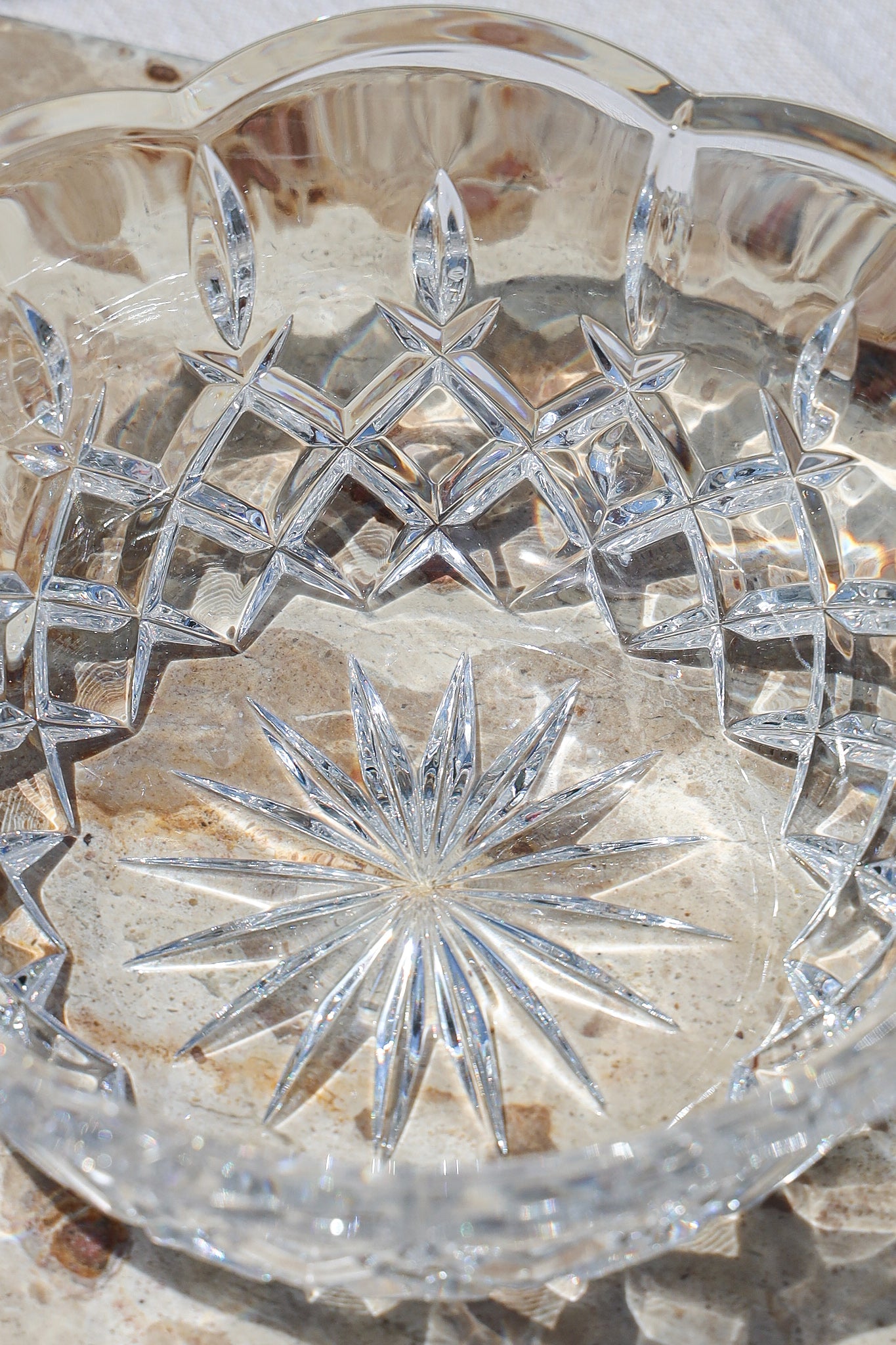 Cut Glass Scalloped Bowl