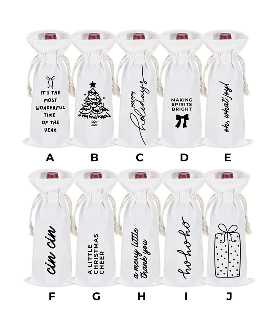 Holidays Wine Canvas Bags