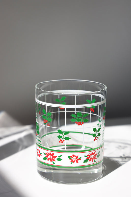 Libbey Holly & Berries Christmas Double Old-Fashioned Glasses