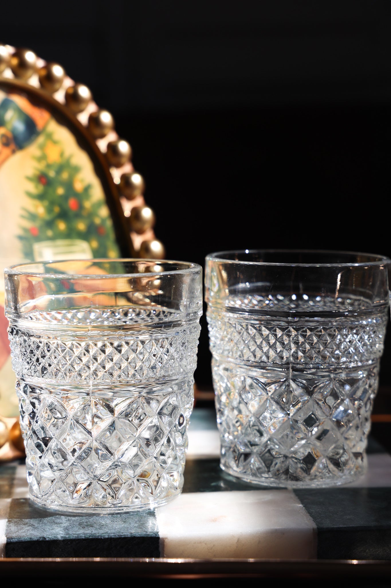 Diamond-Cut Old Fashioned Glasses
