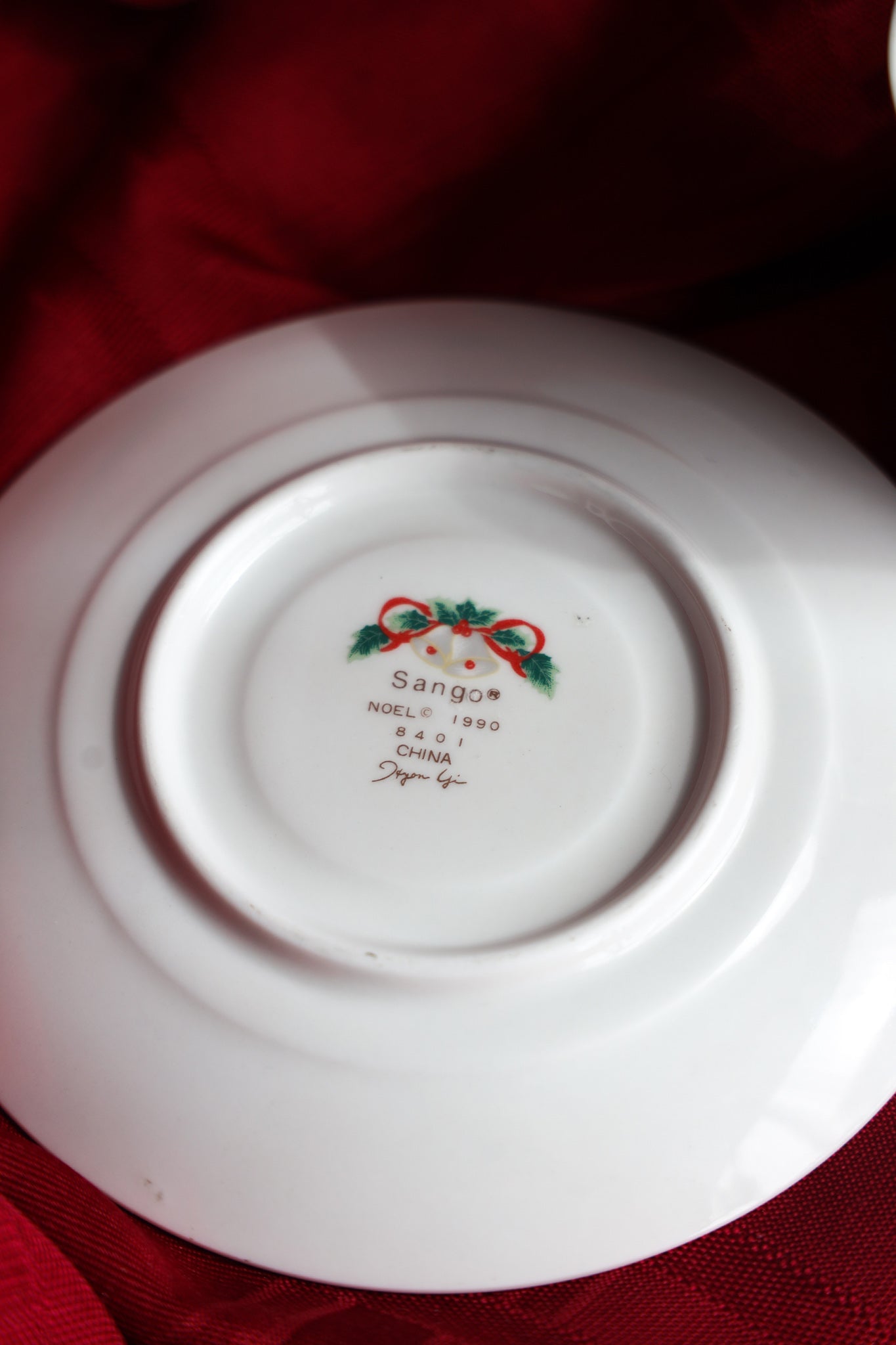 Holly Bells Holiday Teacup & Saucer