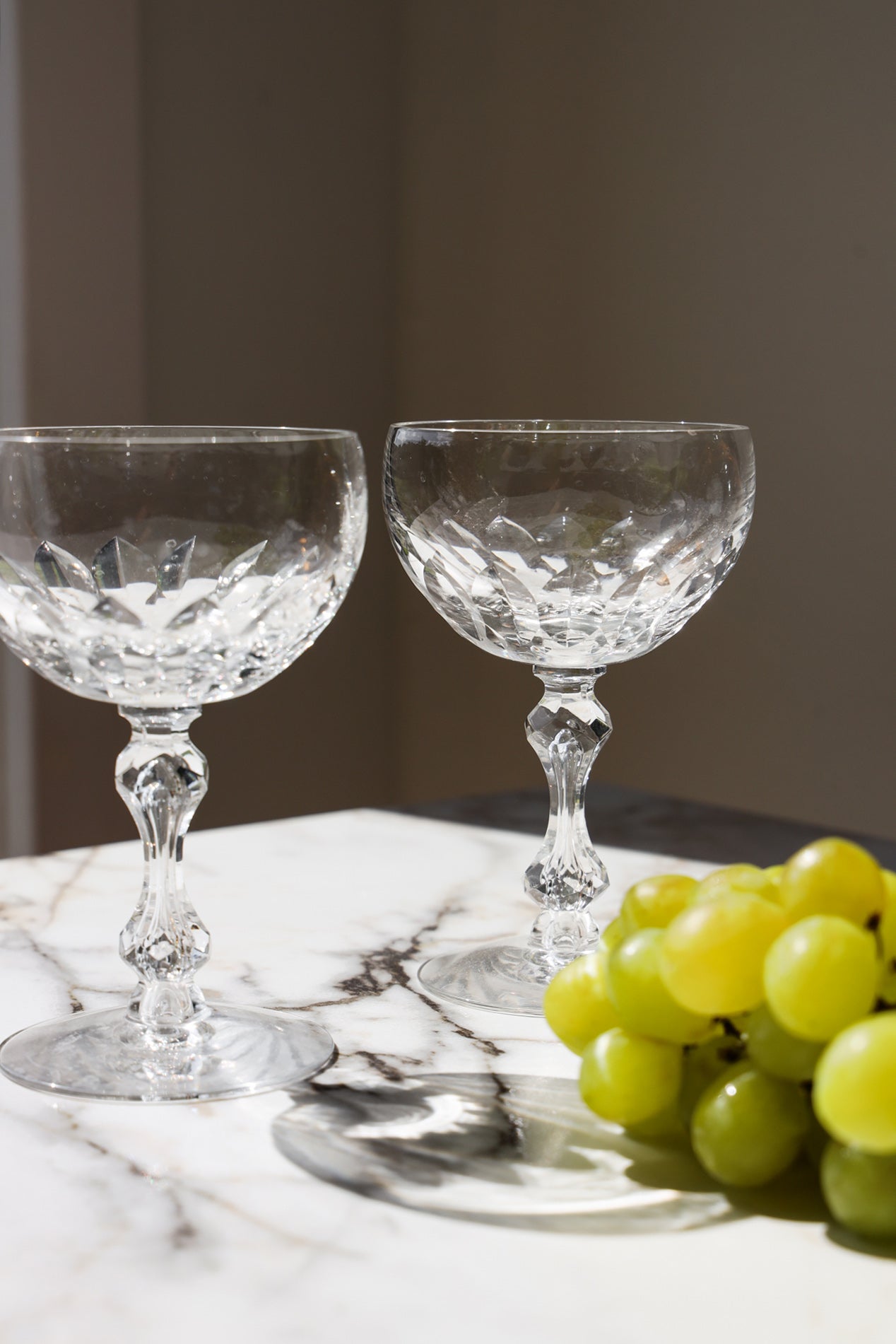 Tiffin-Franciscan Manchester Crystal Champagne Coupes — Set of 2