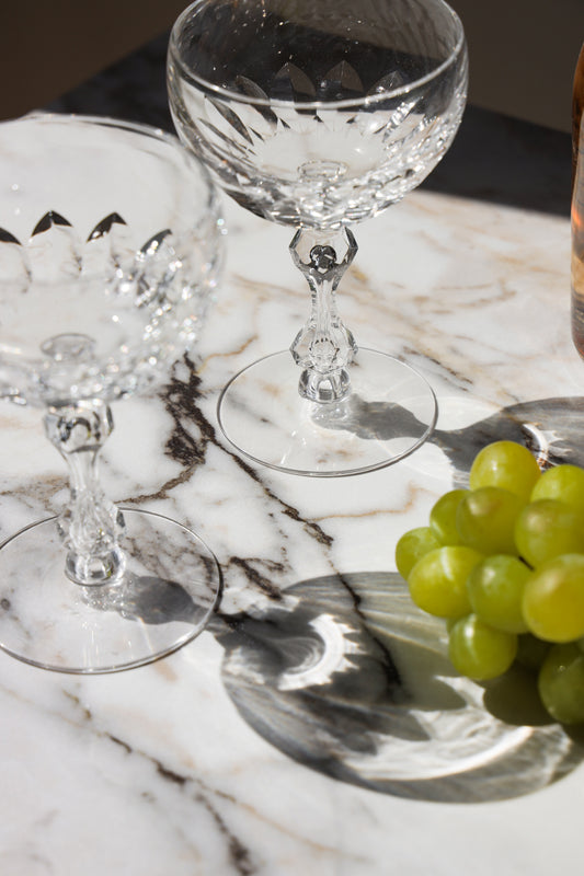 Tiffin-Franciscan Manchester Crystal Champagne Coupes — Set of 2