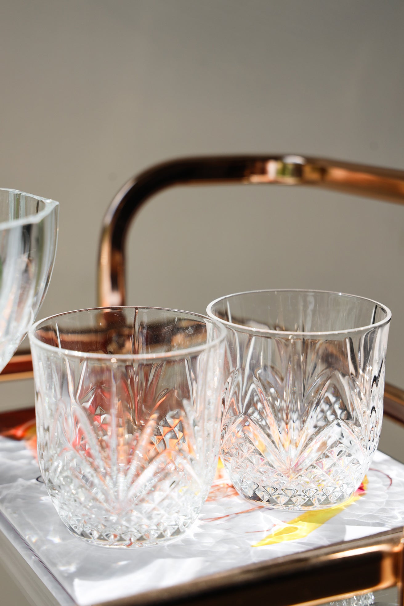 Vintage Old Fashioned Crystal Glasses