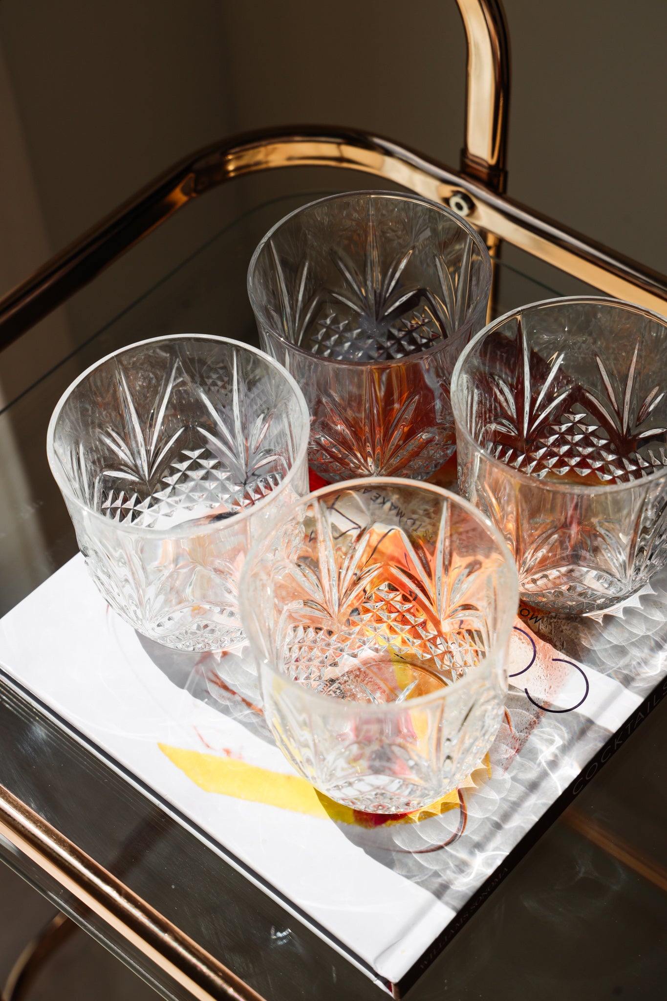 Vintage Old Fashioned Crystal Glasses
