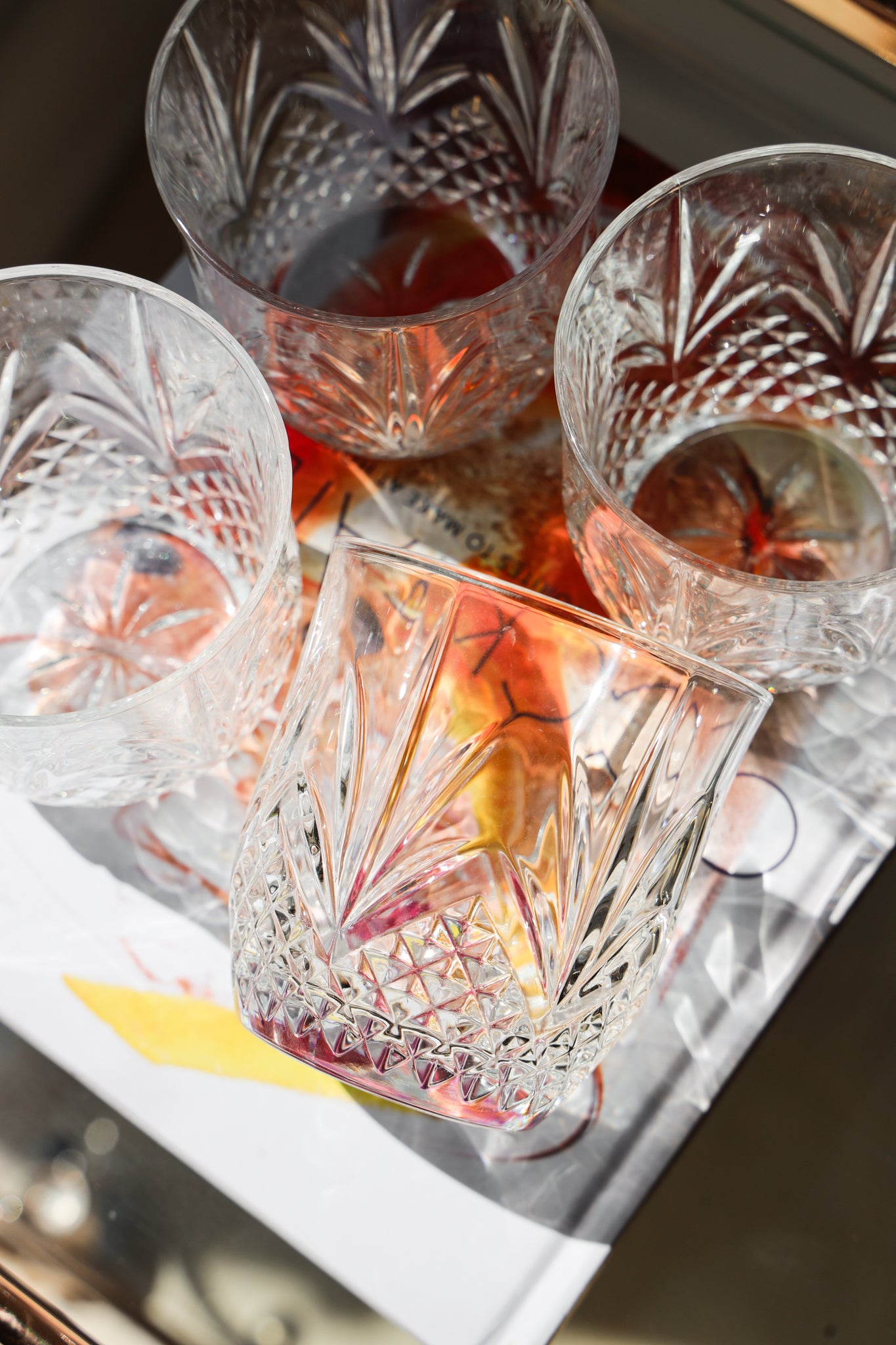 Vintage Old Fashioned Crystal Glasses