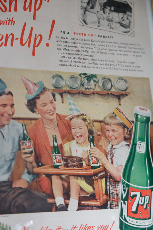 Vintage 1950 TIME Magazine 7UP Ad