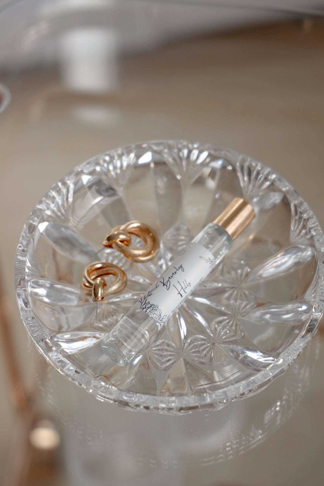 Aura Cut Glass Trinket Dish