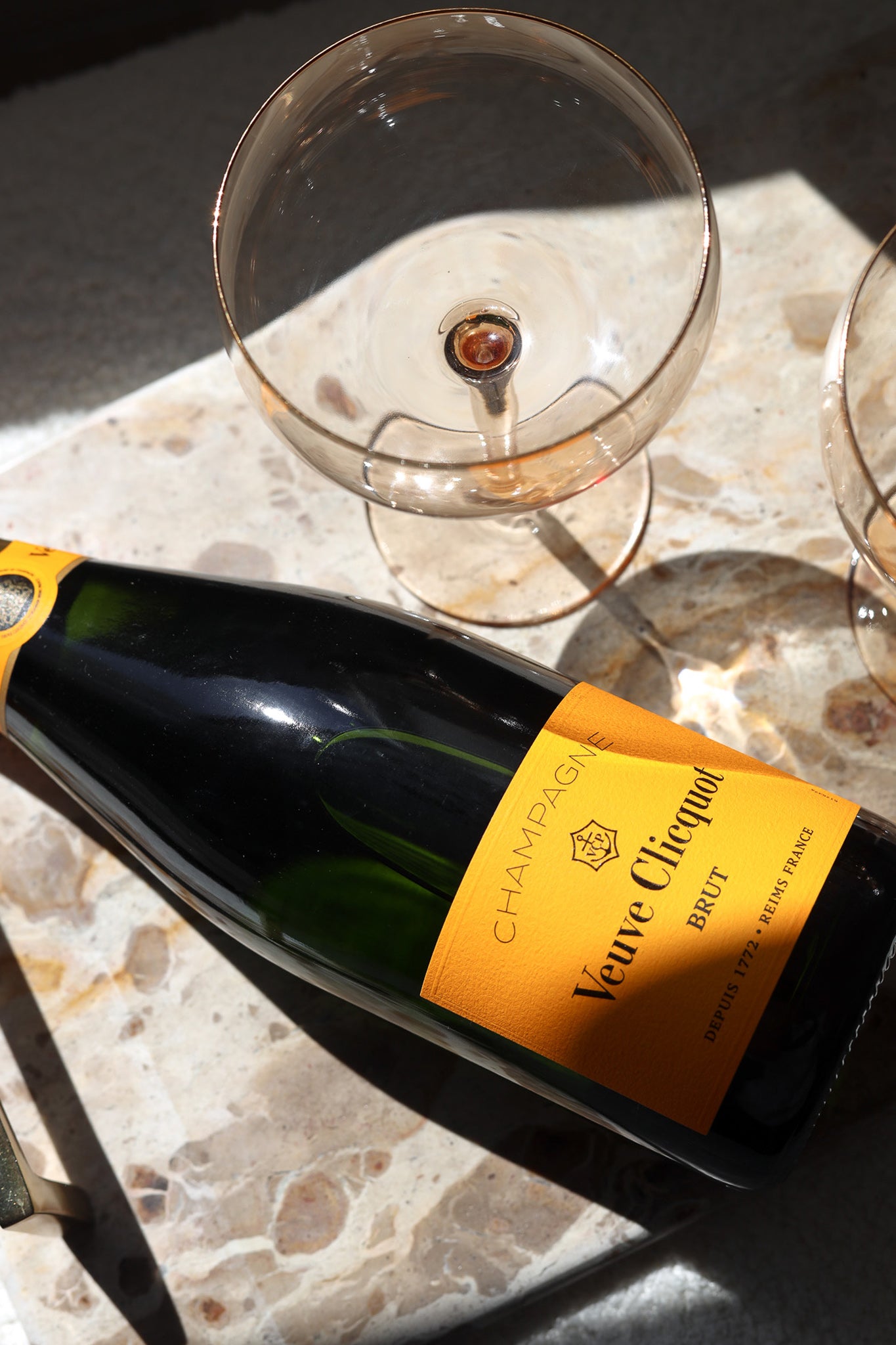 Gold-Rim Champagne Coupes