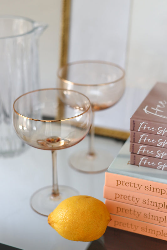 Gold-Rim Champagne Coupes