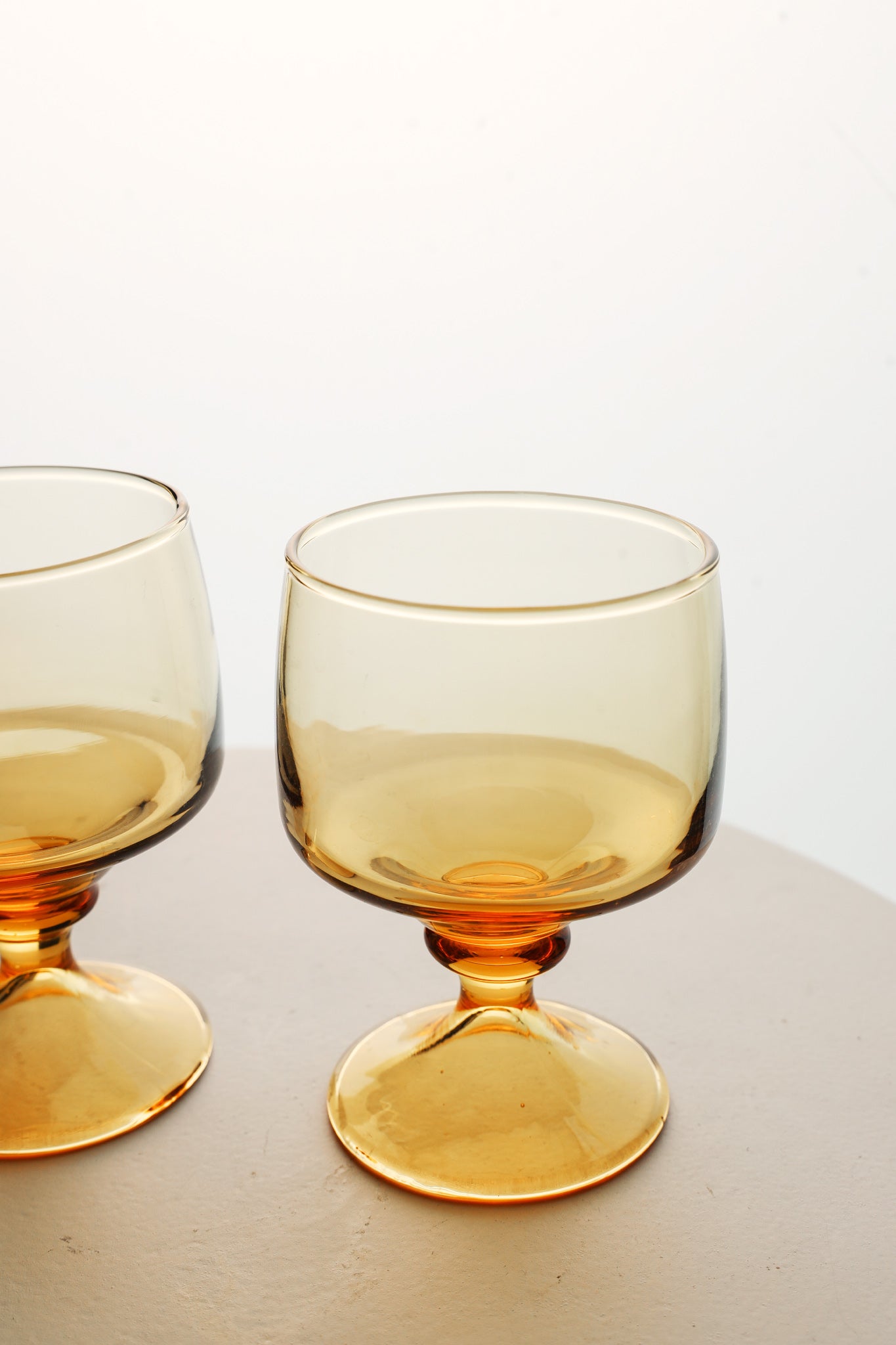 Amber Glass Goblet - Set of 2