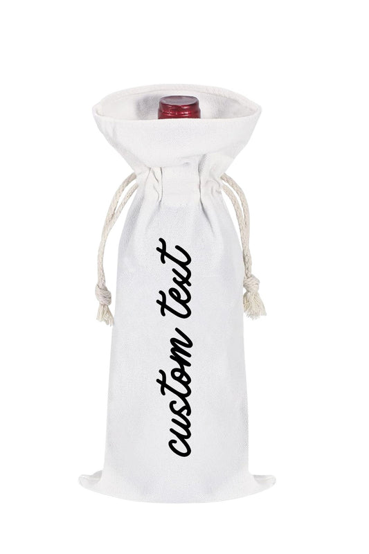 Custom Text Canvas Wine Bag