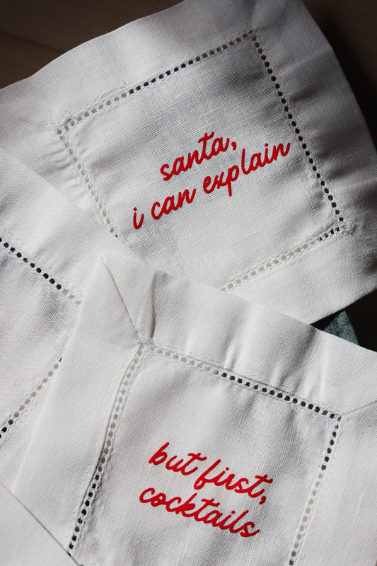 Holiday Linen Napkins - Set of 4