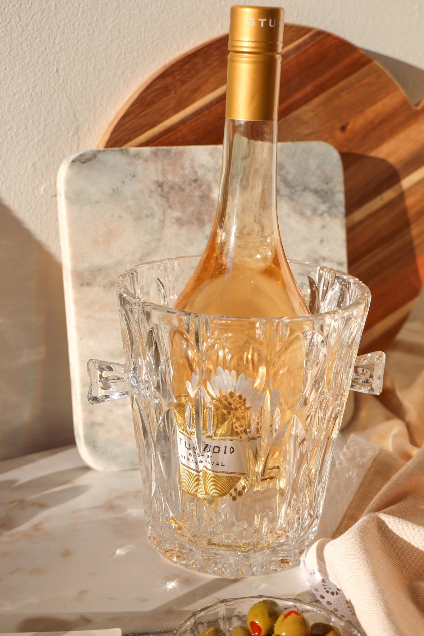 Vintage Cut Crystal Ice Bucket