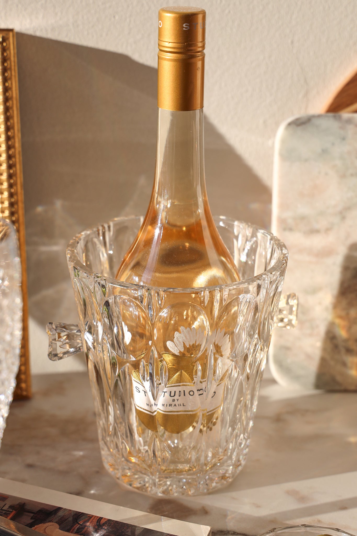 Vintage Cut Crystal Ice Bucket