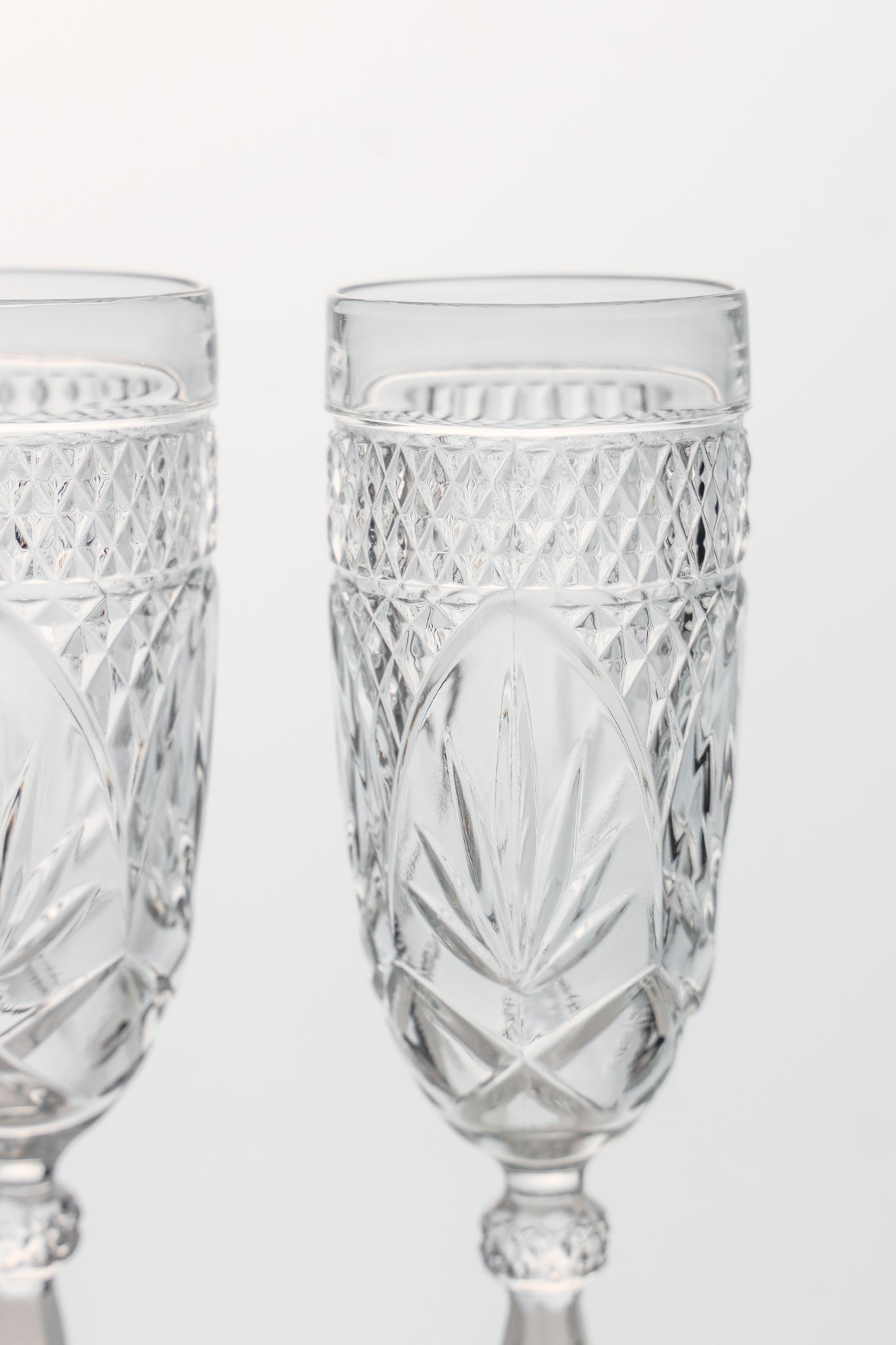 Amelia Vintage Cut Crystal Champagne Flutes