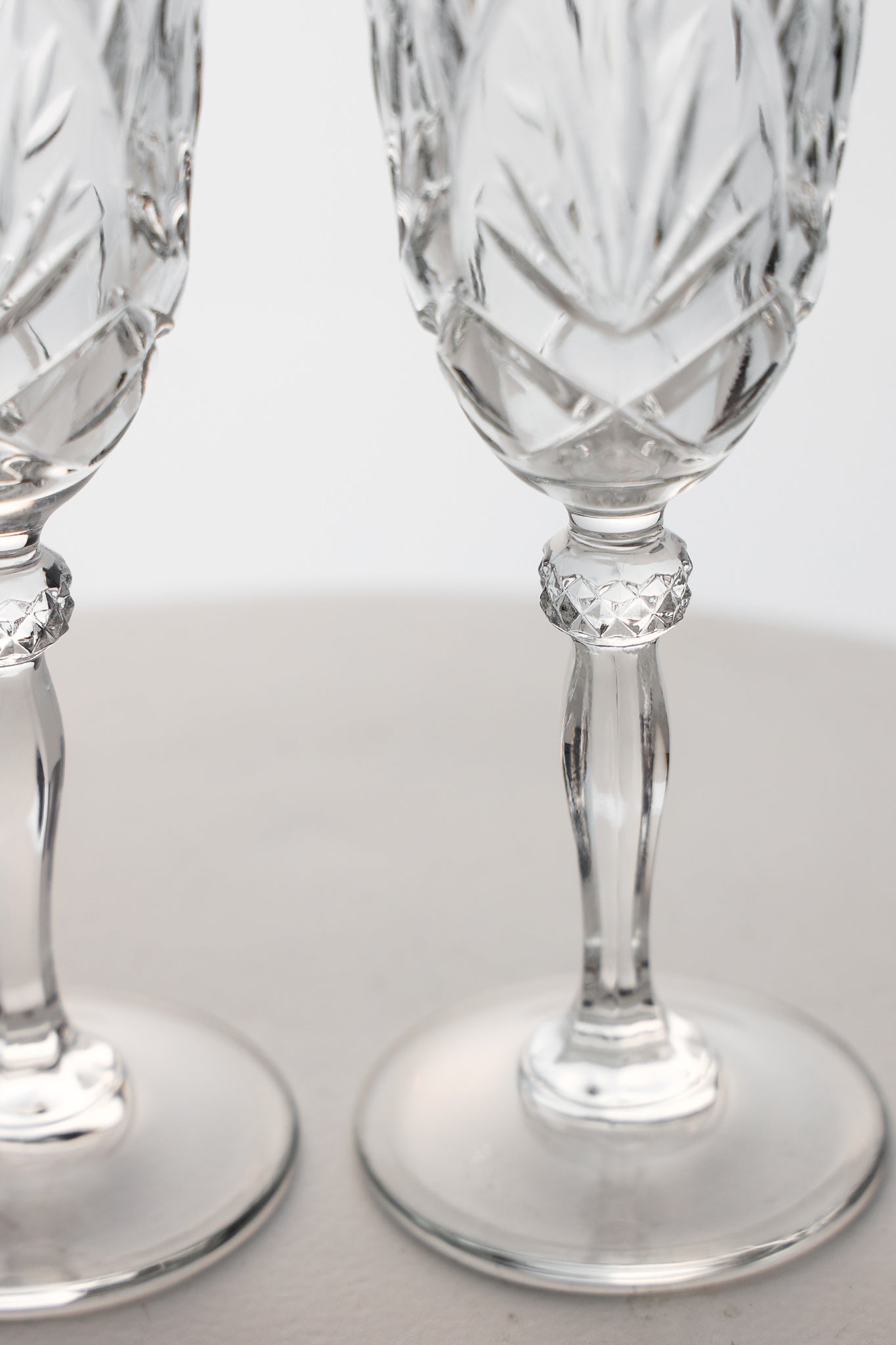 Amelia Vintage Cut Crystal Champagne Flutes
