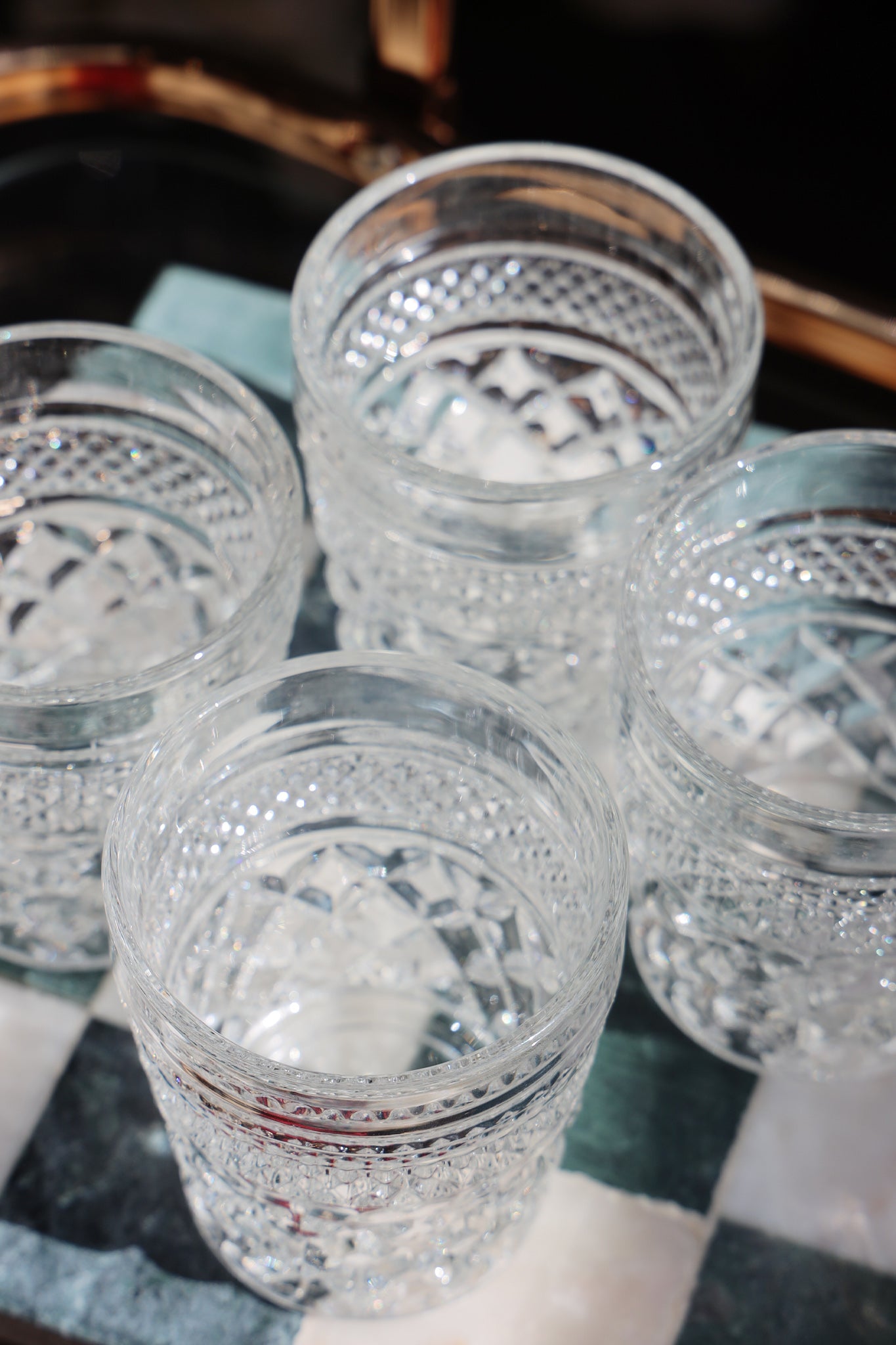 Diamond-Cut Old Fashioned Glasses