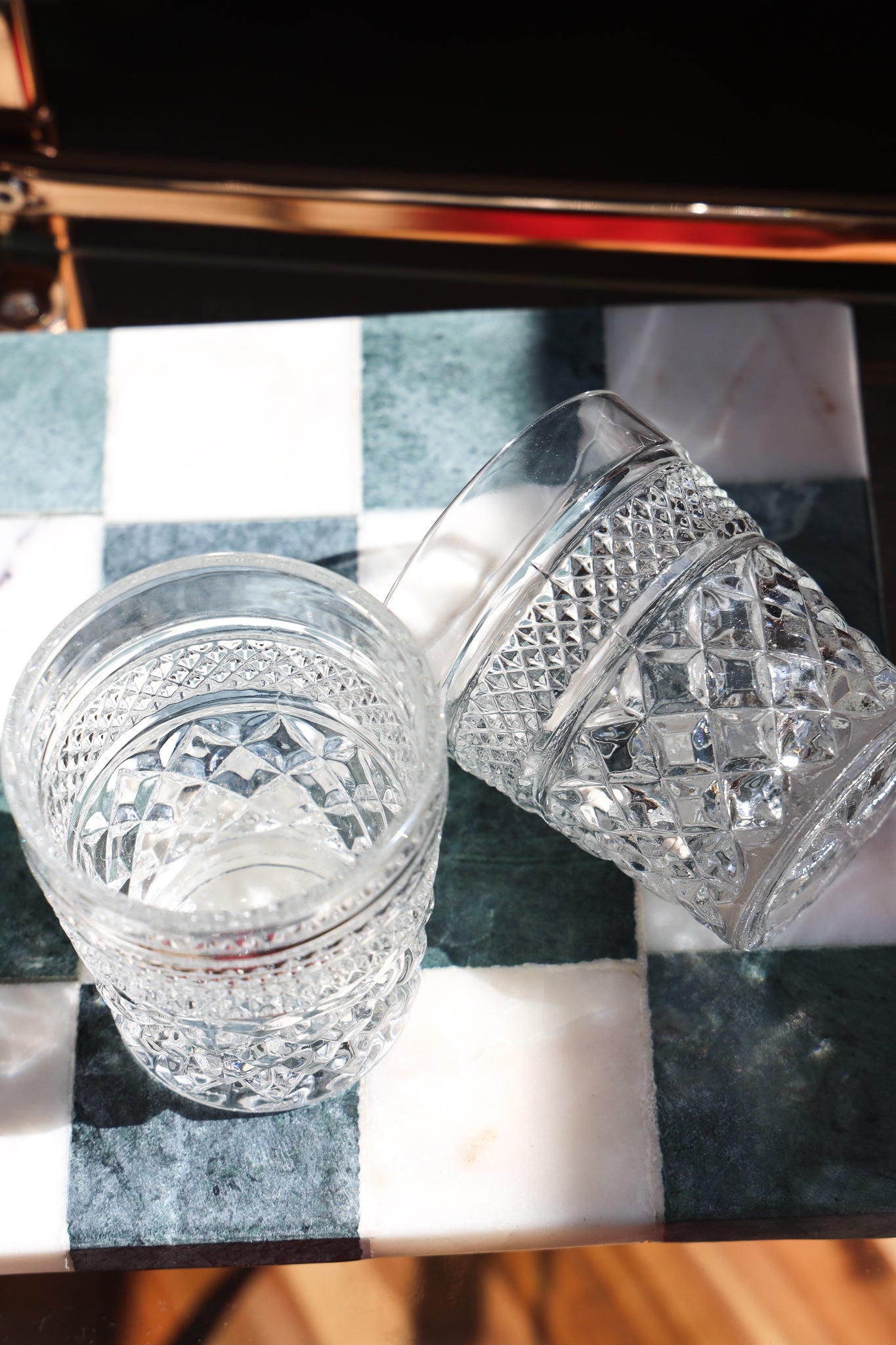 Diamond-Cut Old Fashioned Glasses
