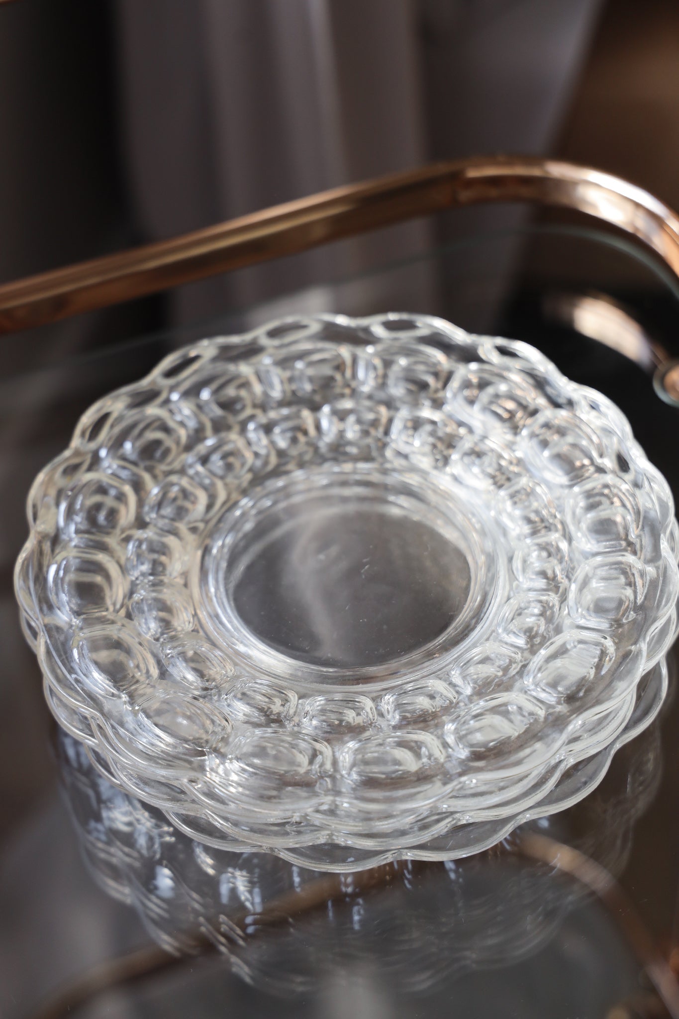 Heisey Clear Glass Snack Plates — Set of 4