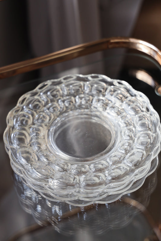 Heisey Clear Glass Snack Plates — Set of 4