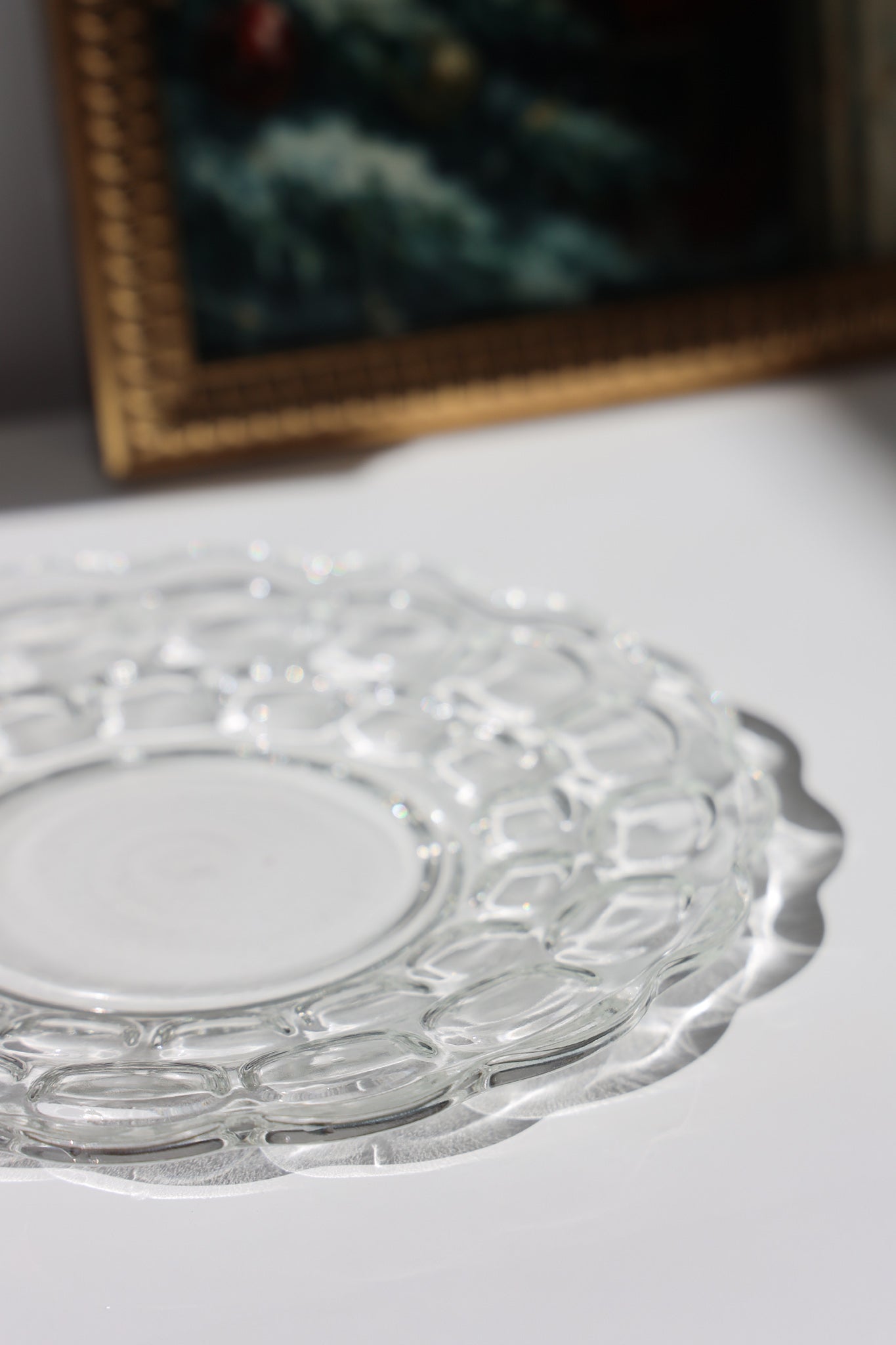 Heisey Clear Glass Snack Plates — Set of 4