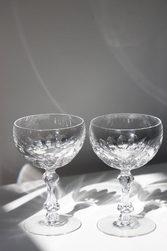 Tiffin-Franciscan Manchester Crystal Champagne Coupes — Set of 2